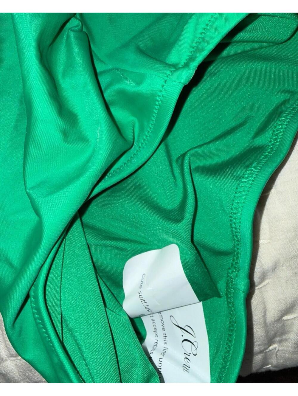 J.Crew One Shoulder Ruched One Piece Swimsuit Green Size 2 NWT - Picture 3 of 4